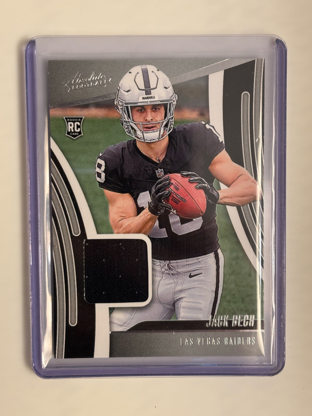 Jack Bech 2025 Panini Absolute Rookie RC Jersey Patch Raiders ARM-JBH
